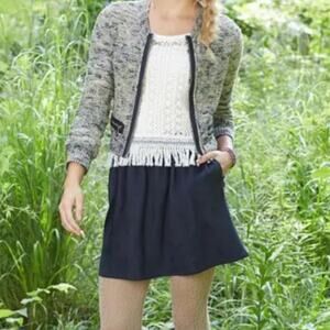 Matilda Jane Black Skater Skirt Large NEW With Tags Faux Suede Short Elastic NWT